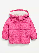 Image number 1 showing, Water-Resistant Puffer Jacket for Toddler Girls