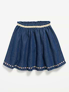 Image number 1 showing, Embroidered Denim Skirt for Toddler Girls