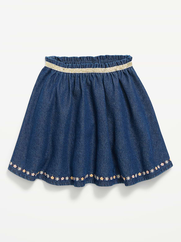 Embroidered Denim Skirt for Toddler Girls