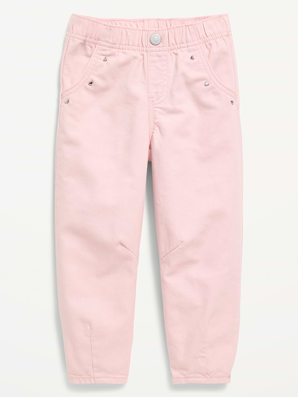 Pull-On Barrel-Leg Jeans for Toddler Girls