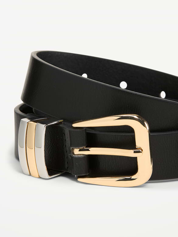 Ceinture fine à triple passant pour femme