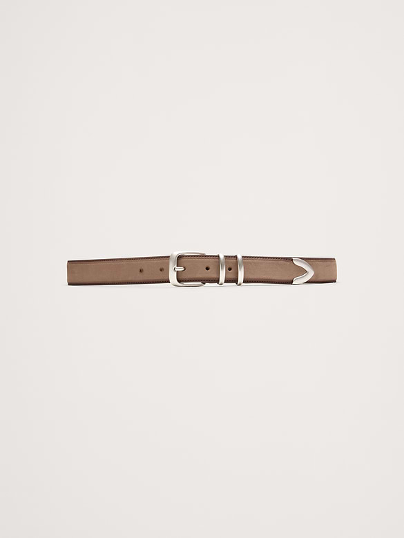 Ceinture western en cuir nubuck