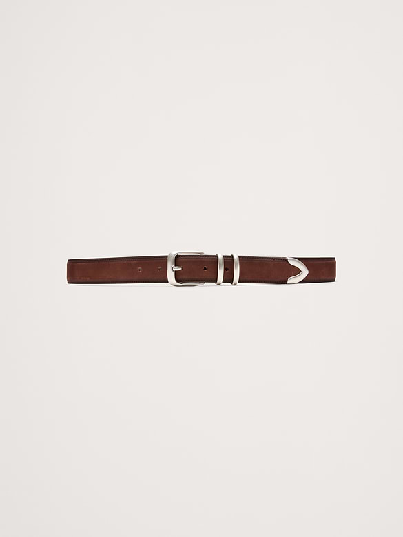 Ceinture western en cuir nubuck
