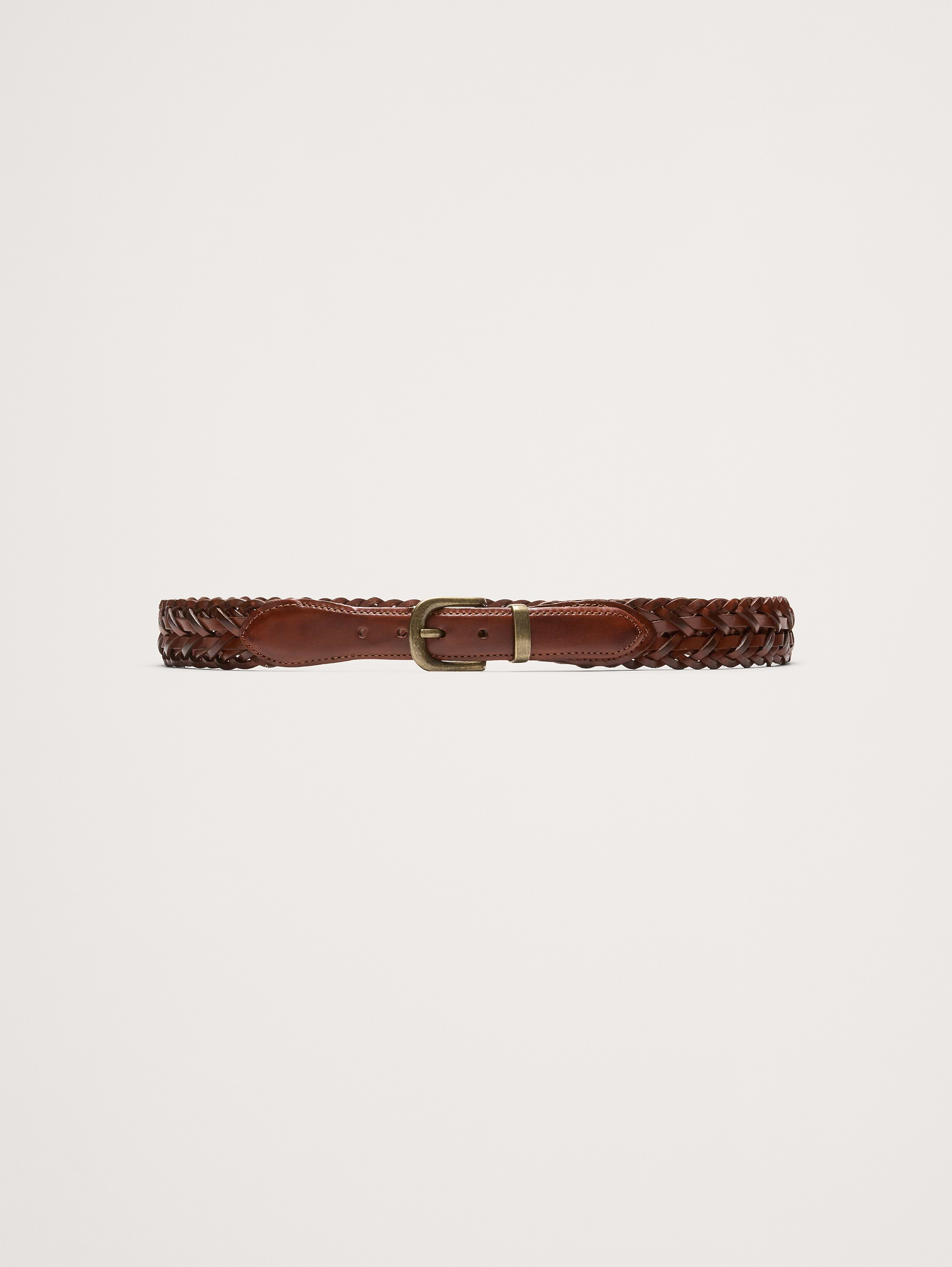 L'image numéro 1 présente Ceinture en cuir tissé rétro