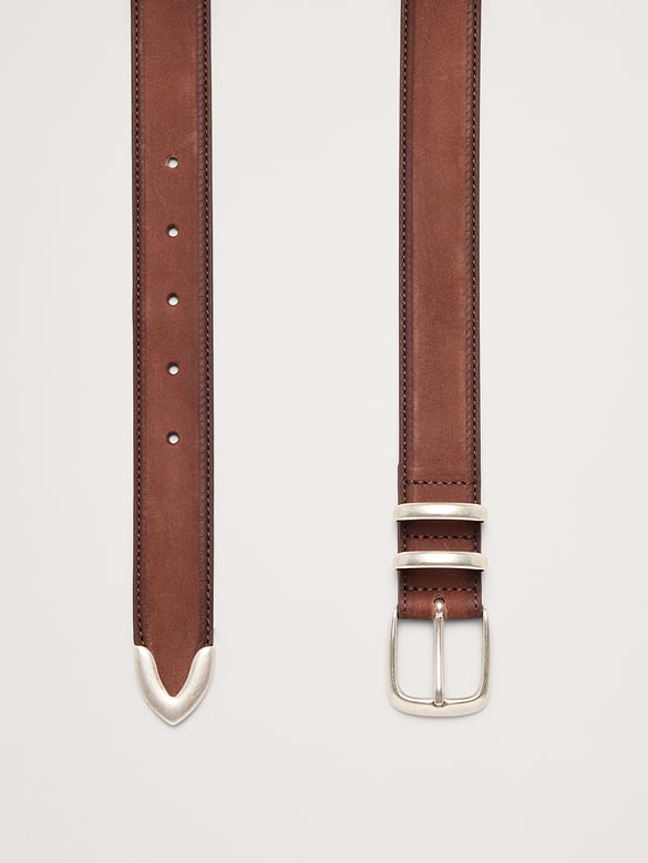 Ceinture western en cuir nubuck