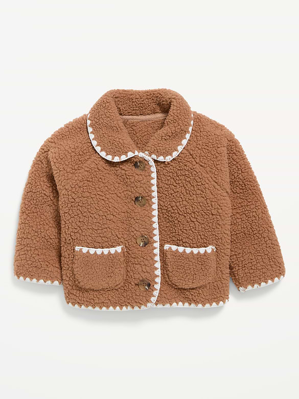 Sherpa Button-Front Jacket for Girls