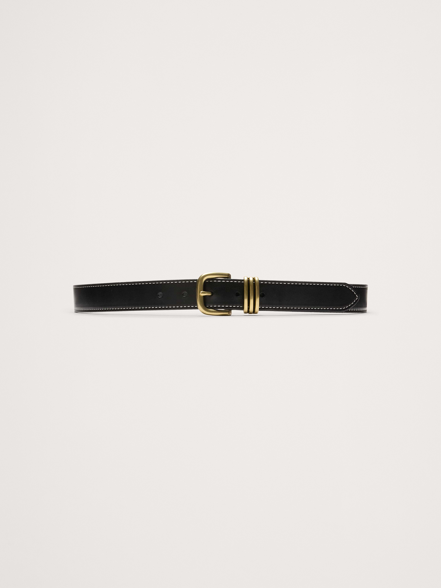 Image number 1 showing, Western Leather Belt with Contrast Stitching