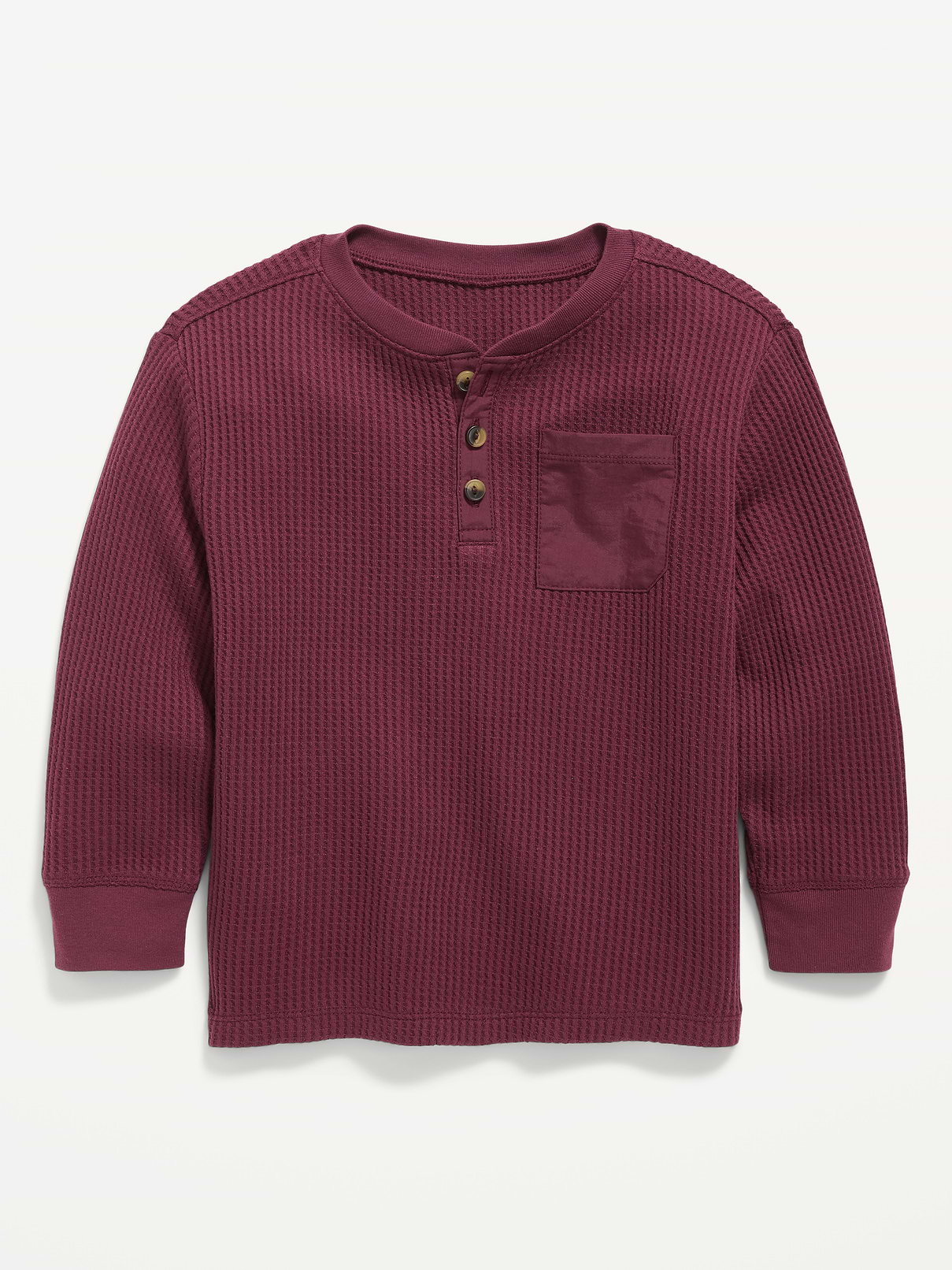 Image number 1 showing, Long-Sleeve Waffle Knit Henley T-Shirt for Toddler Boys