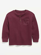 Image number 1 showing, Long-Sleeve Waffle Knit Henley T-Shirt for Toddler Boys