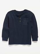 Image number 1 showing, Long-Sleeve Waffle Knit Henley T-Shirt for Toddler Boys