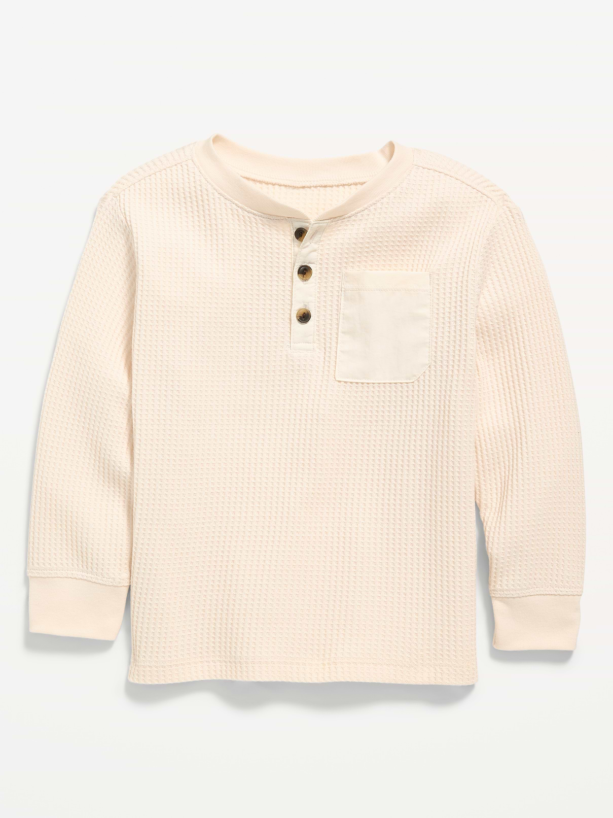 Image number 1 showing, Long-Sleeve Waffle Knit Henley T-Shirt for Toddler Boys