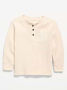 Image number 1 showing, Long-Sleeve Waffle Knit Henley T-Shirt for Toddler Boys