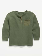 Image number 1 showing, Long-Sleeve Waffle Knit Henley T-Shirt for Toddler Boys