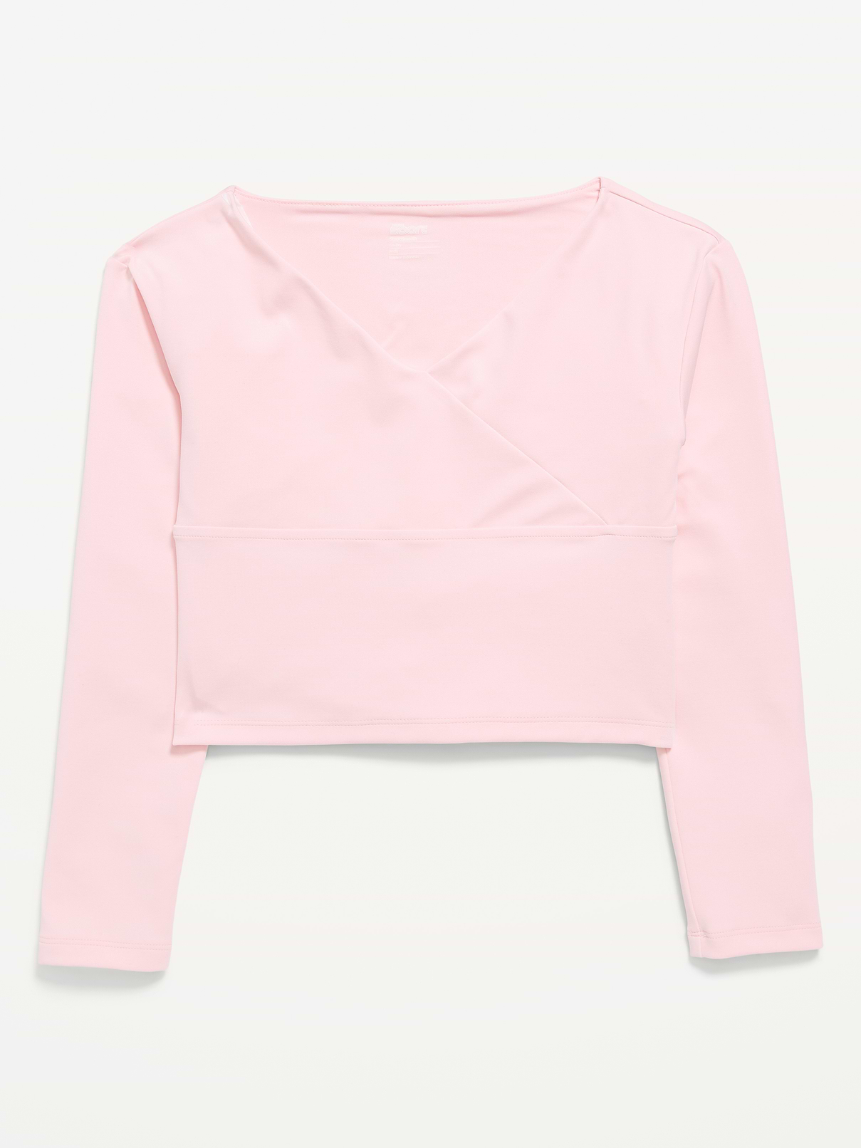 Image number 1 showing, StudioSmooth Long-Sleeve Wrap-Front Top for Girls