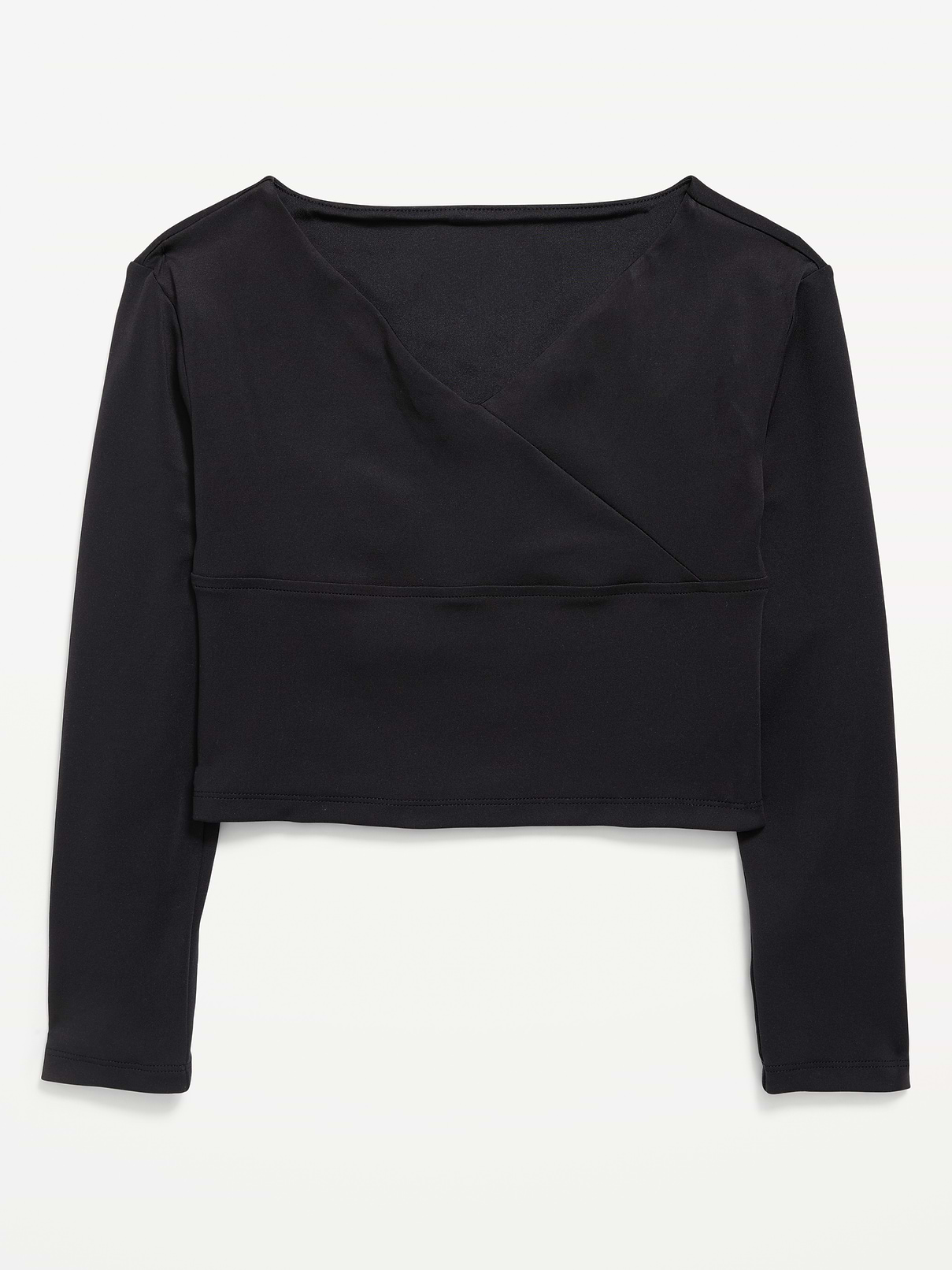 Image number 1 showing, StudioSmooth Long-Sleeve Wrap-Front Top for Girls