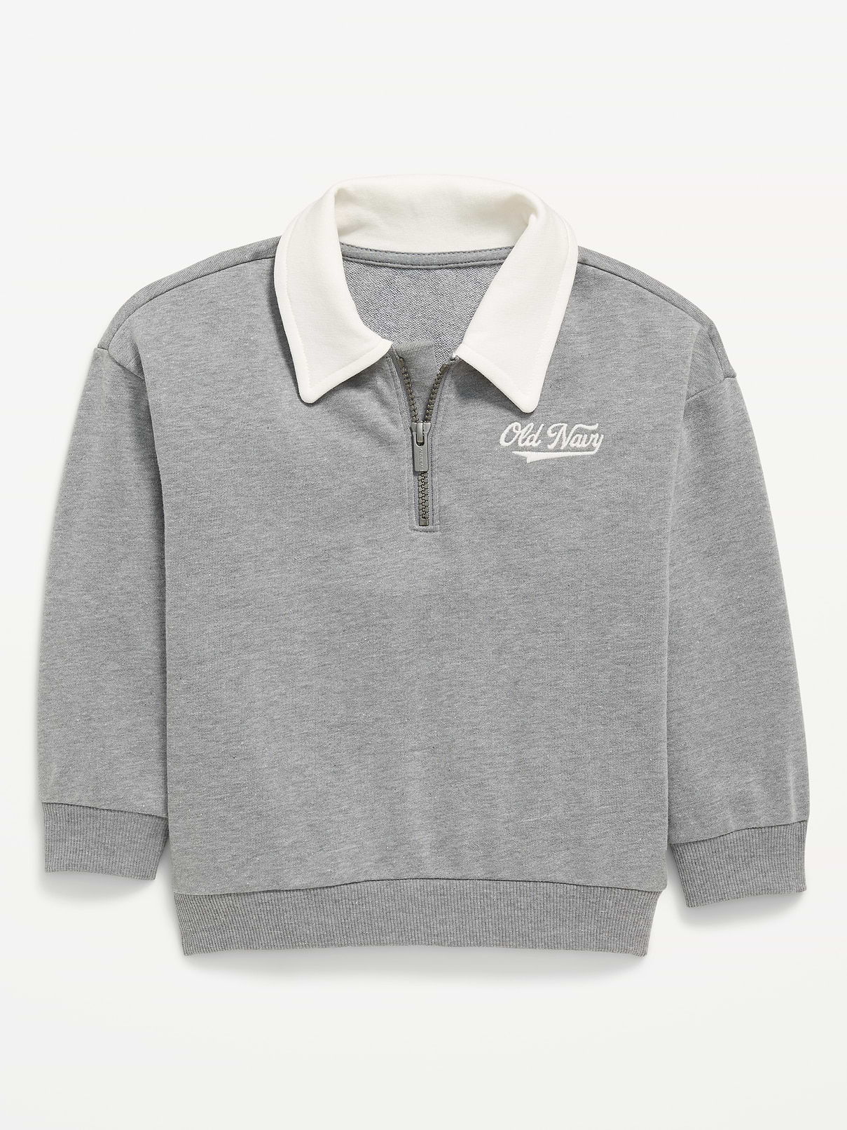 Image number 1 showing, Oversized Logo Graphic Collared French Terry Quarter-Zip for Toddler Boys