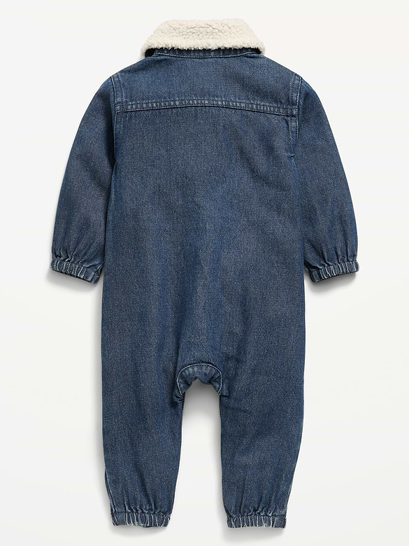Combinaison en denim à manches longues pour bébé