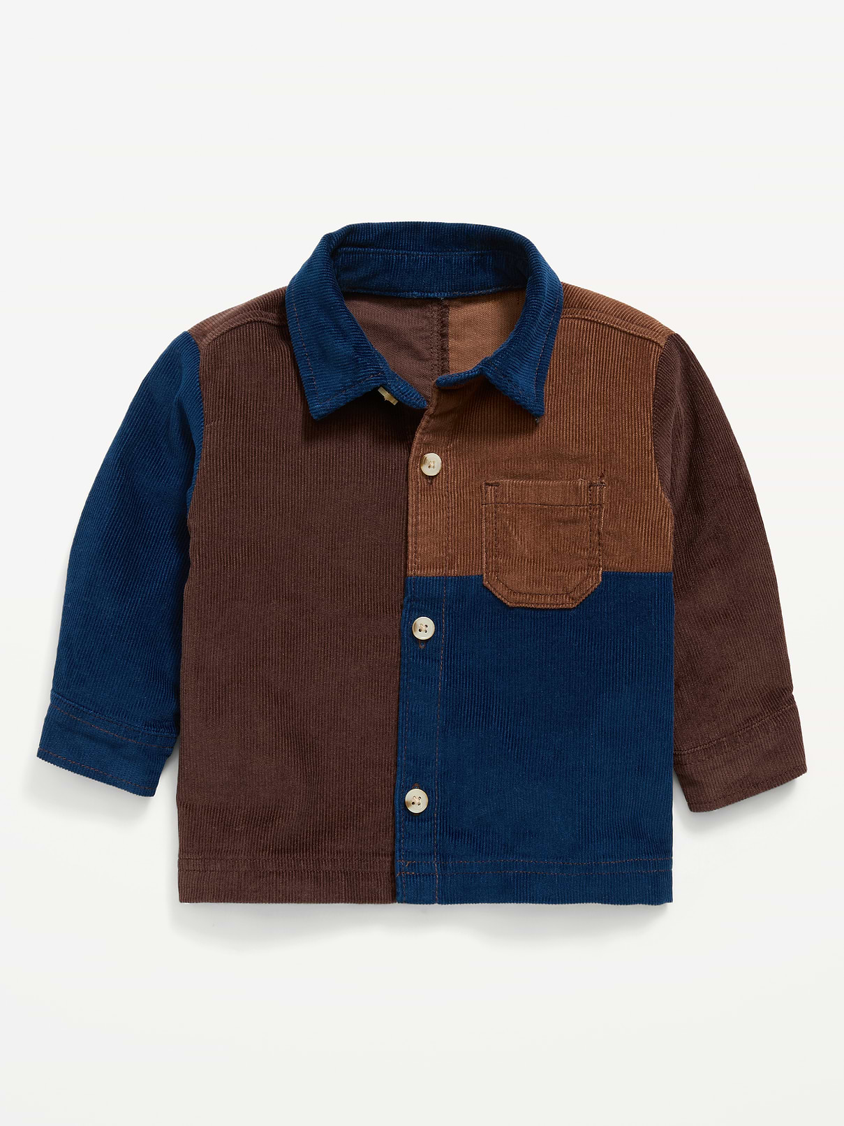 Image number 1 showing, Long-Sleeve Corduroy Color-Block Shirt for Baby