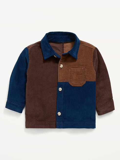 Long Long-Sleeve Corduroy Color-Block Shirt for Baby on clearance at Old Navy — 30% off