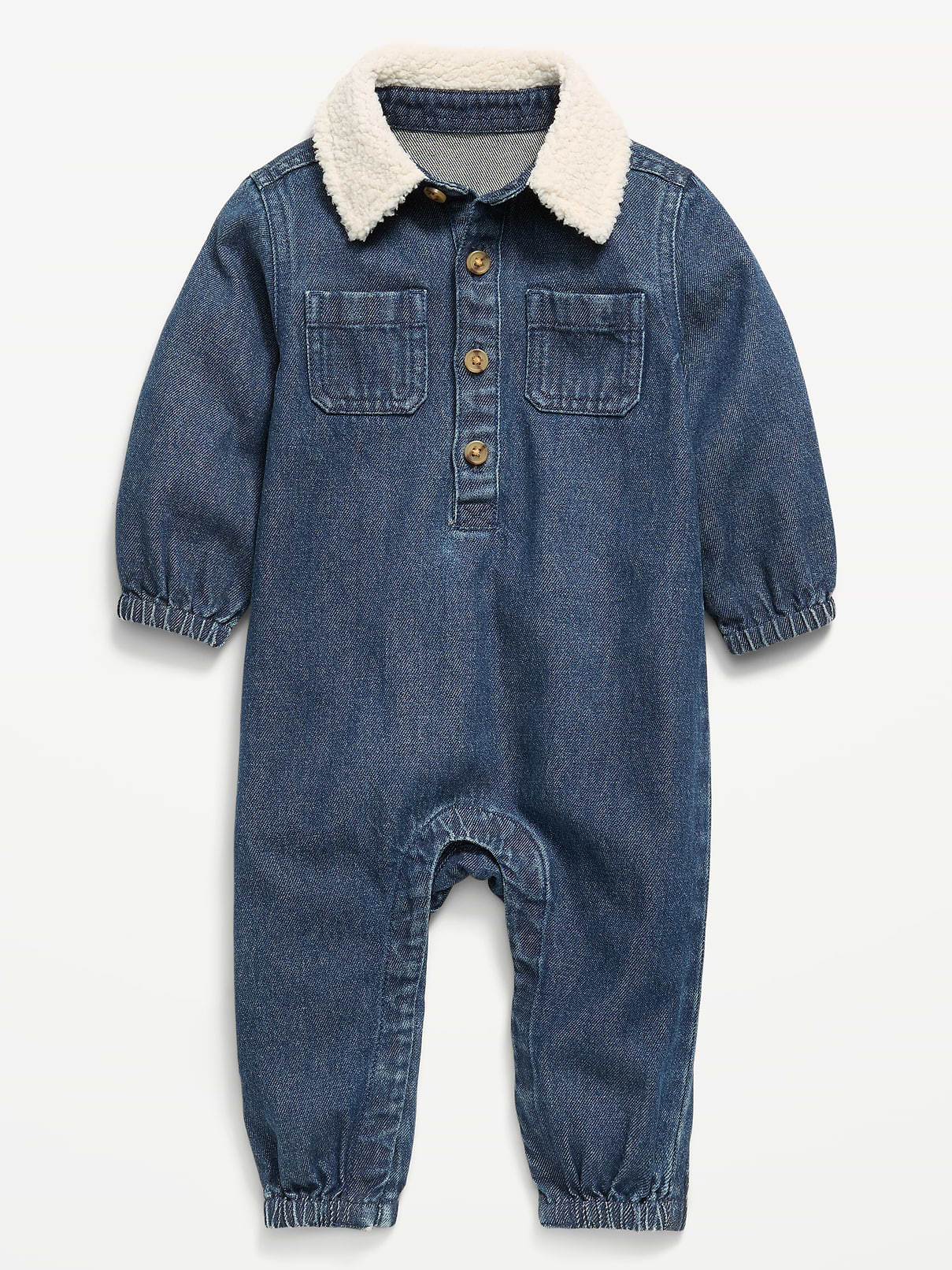 Image number 2 showing, Long-Sleeve Denim Jumpsuit for Baby
