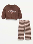 Image number 2 showing, Printed Ribbed Sweatshirt and Wide-Leg Pants Set for Baby