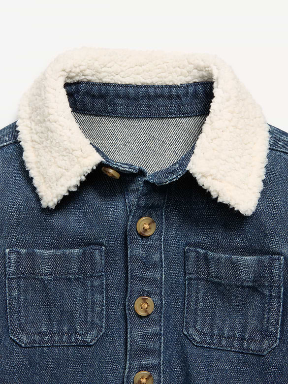 Combinaison en denim à manches longues pour bébé