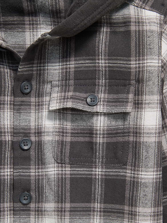 Long-Sleeve Hooded Flannel Shirt for Toddler Boys