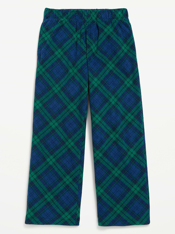 Gender-Neutral Microfleece Plaid Pajama Pants for Kids