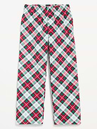 Image number 1 showing, Gender-Neutral Microfleece Plaid Pajama Pants for Kids