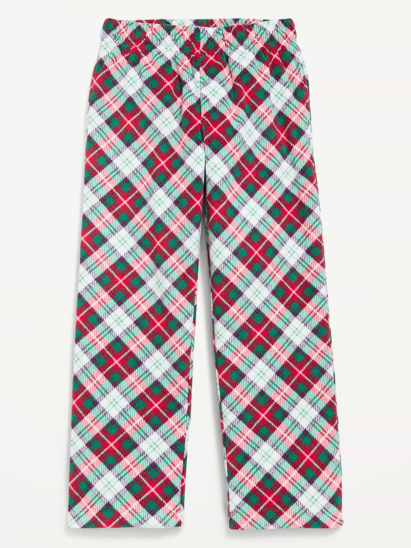 Gender-Neutral Microfleece Plaid Pajama Pants for Kids