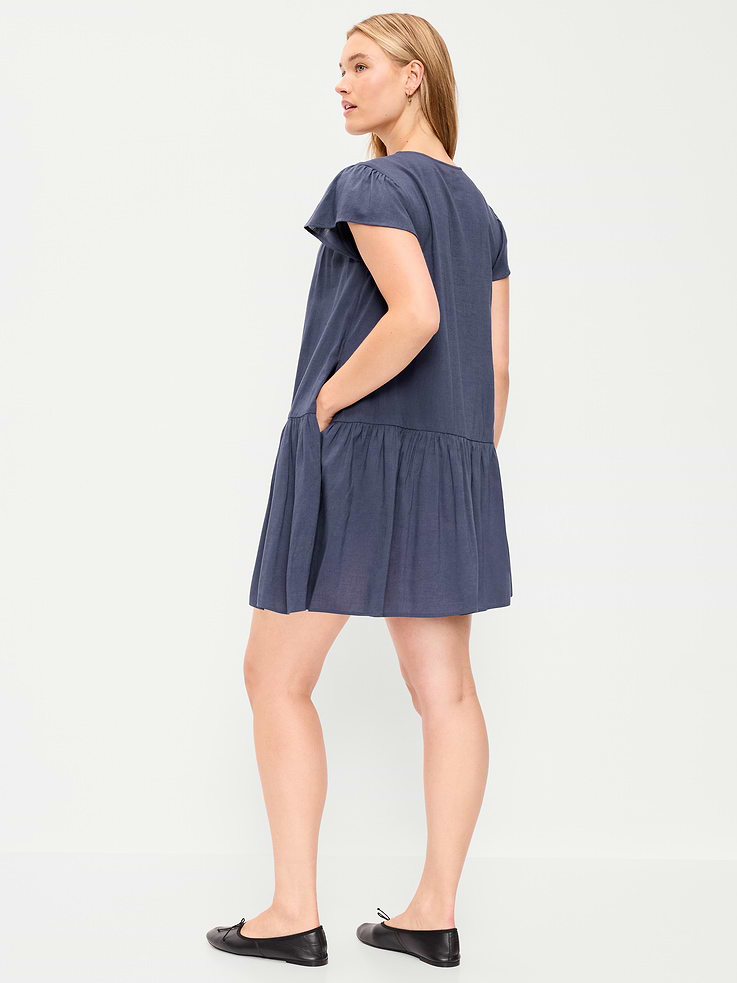 Image number 8 showing, Flutter-Sleeve Mini Swing Dress