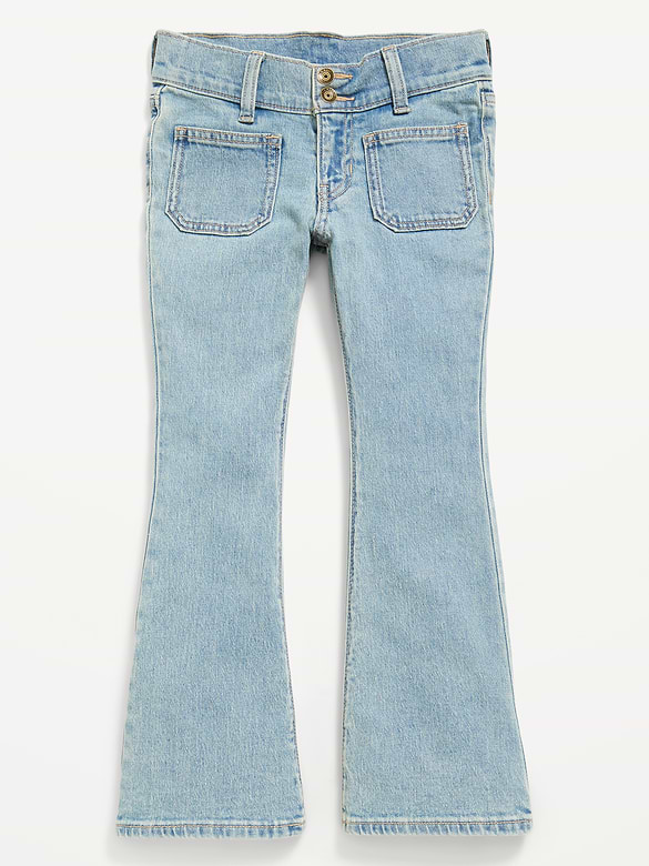 Jean à jambe évasée à taille basse pour fille