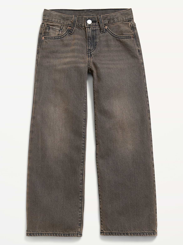 Jean coupe généreuse à jambe large à taille basse pour fille