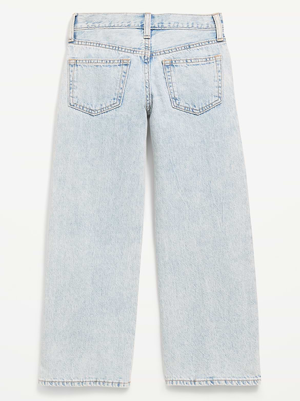 Jean coupe généreuse déchiré à jambe large à taille basse pour fille