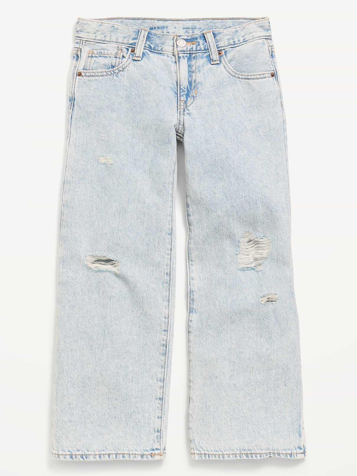 Image number 1 showing, Low-Rise Baggy Ripped Wide-Leg Jeans for Girls