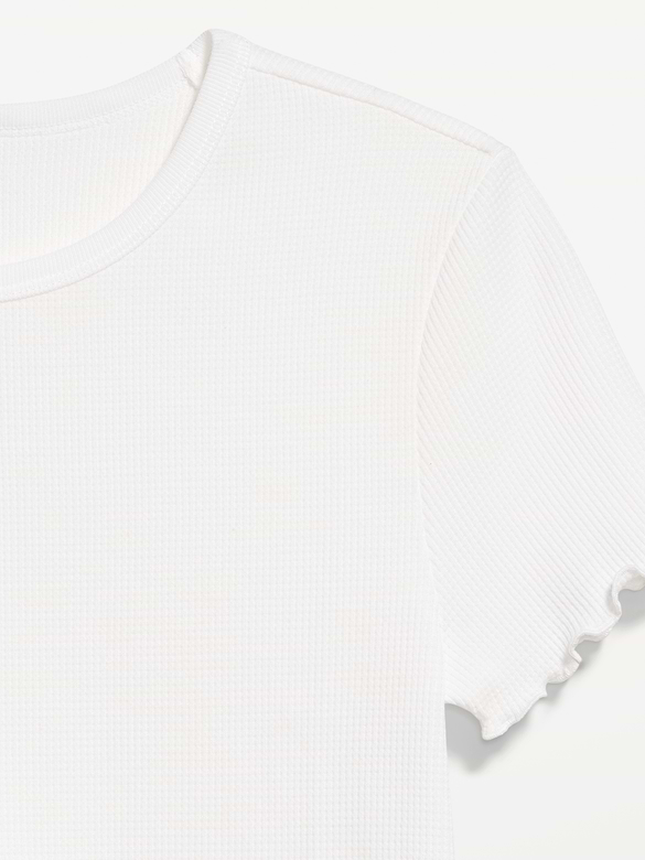 Fitted Waffle-Knit Cropped T-Shirt