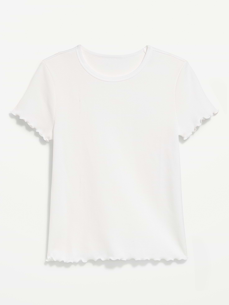 Image number 5 showing, Fitted Waffle-Knit Cropped T-Shirt