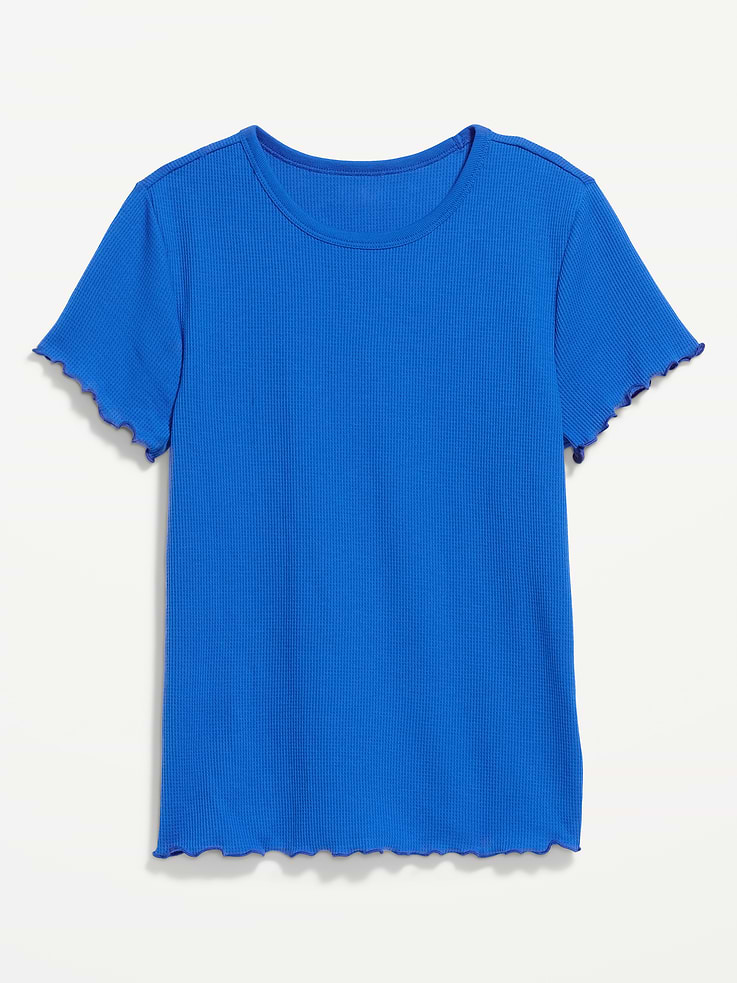 Image number 5 showing, Fitted Waffle-Knit Cropped T-Shirt