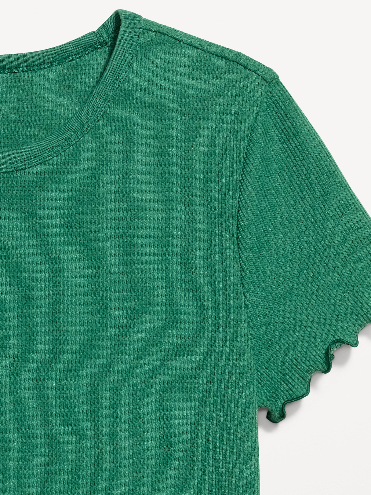 Fitted Waffle-Knit Cropped T-Shirt | Old Navy