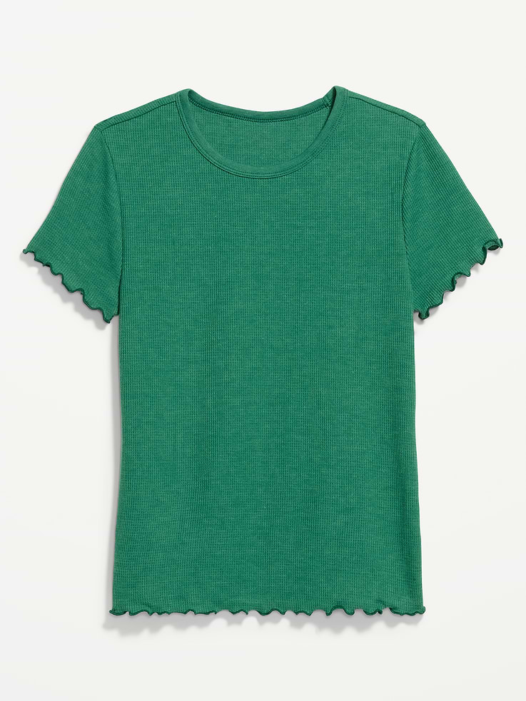Image number 5 showing, Fitted Waffle-Knit Cropped T-Shirt