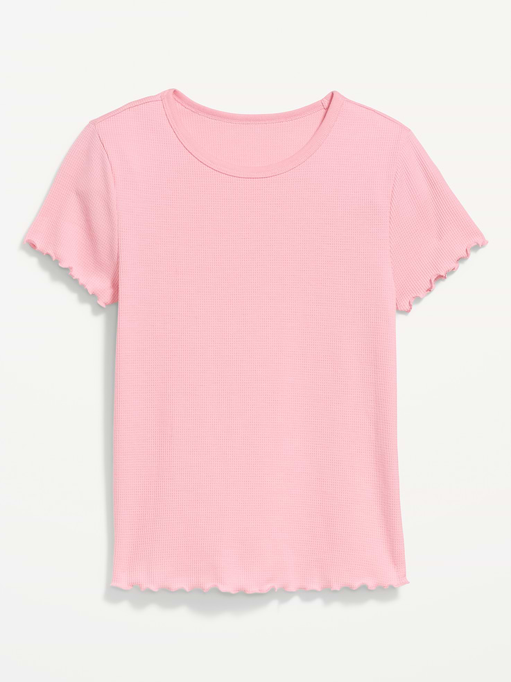 Image number 5 showing, Fitted Waffle-Knit Cropped T-Shirt