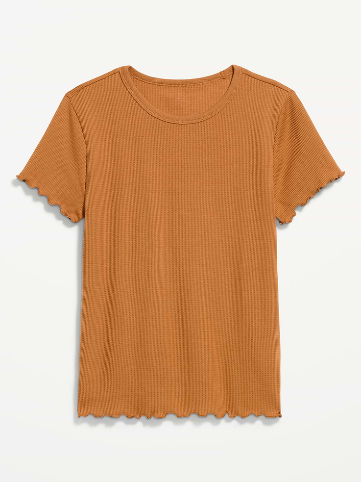 Image number 5 showing, Fitted Waffle-Knit Cropped T-Shirt