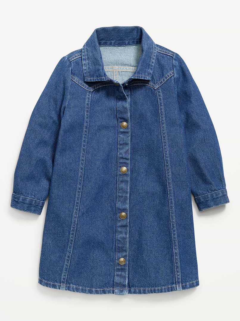 western denim dress long sleeve Long-Sleeve Shirt for Toddler Girls army dress blues service Sizes:Large 75off Western wear 30 Hips 39
