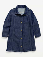Image number 1 showing, Long-Sleeve Western Denim Shirt Dress for Toddler Girls