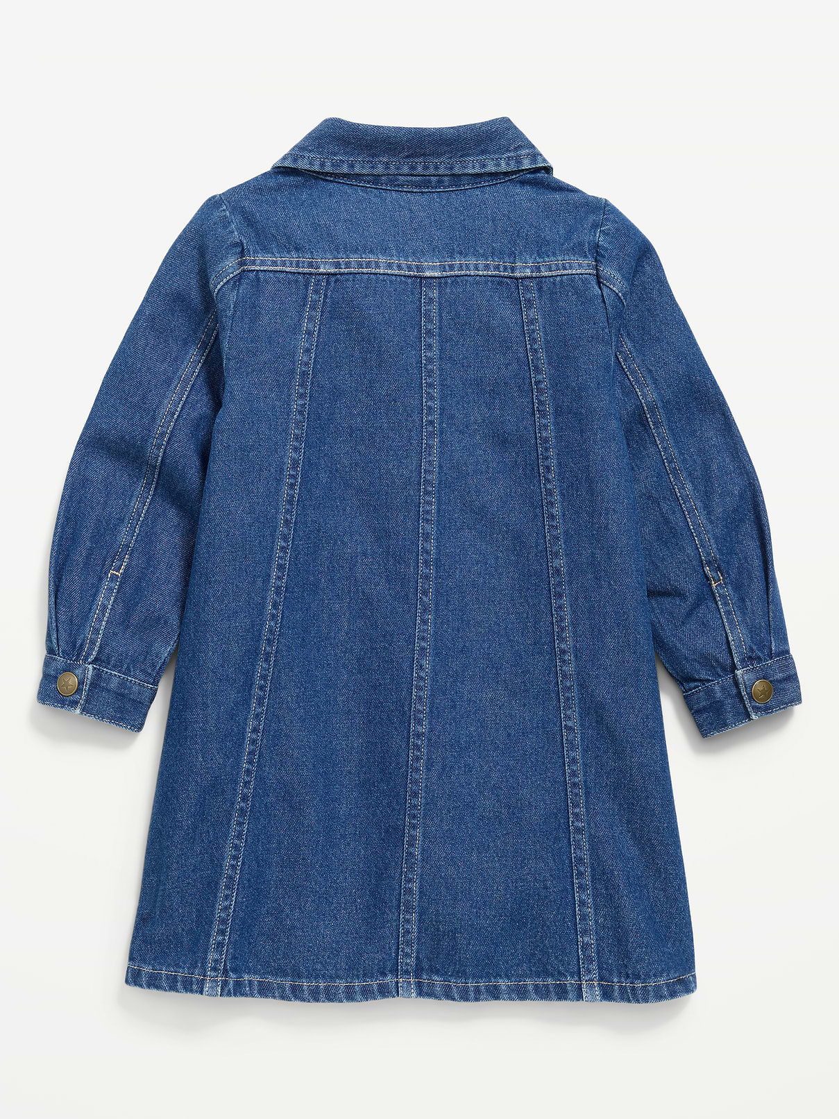 Image number 2 showing, Long-Sleeve Western Denim Shirt Dress for Toddler Girls