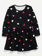 Image number 1 showing, Printed Long-Sleeve Waffle Knit Dress for Toddler Girls