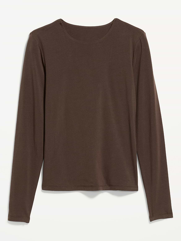Hug Double-Layer Crew-Neck Long-Sleeve Top