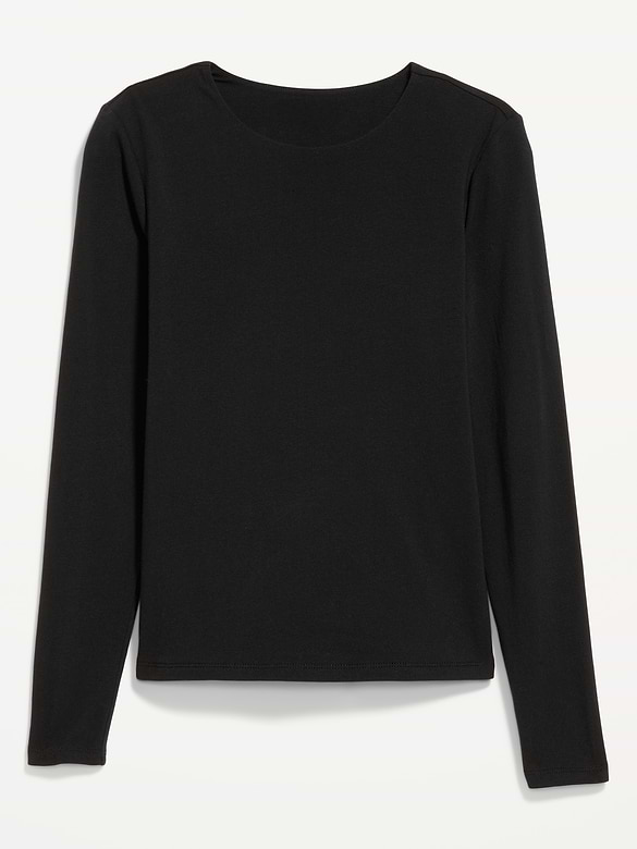 Hug Double-Layer Crew-Neck Long-Sleeve Top