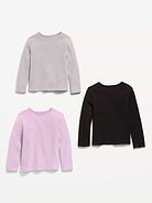 Image number 2 showing, Long-Sleeve Waffle Knit T-Shirt 3-Pack for Toddler Girls