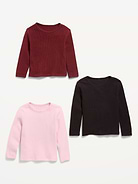 Image number 2 showing, Long-Sleeve Waffle Knit T-Shirt 3-Pack for Toddler Girls